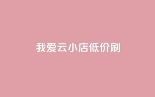 我爱云小店低价刷,0.3元一万粉 - pdd助力平台网站 - 刷助力的